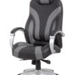 Boss Office Products Black/Grey Contemporary Ergonomic Adjustable Height Swivel Vinyl Executive Chair