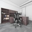 Boss Office Products Black/Grey Contemporary Ergonomic Adjustable Height Swivel Vinyl Executive Chair