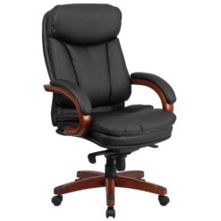 Flash Furniture Hansel Black Contemporary Adjustable Height Swivel Faux Leather Executive Chair