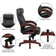Flash Furniture Hansel Black Contemporary Adjustable Height Swivel Faux Leather Executive Chair