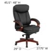 Flash Furniture Hansel Black Contemporary Adjustable Height Swivel Faux Leather Executive Chair
