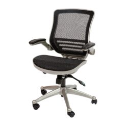 Flash Furniture Warfield Black Mesh/Graphite Silver Frame Contemporary Ergonomic Adjustable Height Swivel Mesh Executive Chair