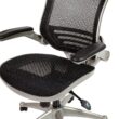 Flash Furniture Warfield Black Mesh/Graphite Silver Frame Contemporary Ergonomic Adjustable Height Swivel Mesh Executive Chair