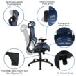 Flash Furniture LO Blue Contemporary Adjustable Height Swivel Mesh Desk Chair