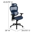 Flash Furniture LO Blue Contemporary Adjustable Height Swivel Mesh Desk Chair