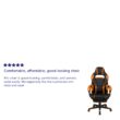 Flash Furniture X40 Black with Orange Trim Contemporary Ergonomic Adjustable Height Swivel Faux Leather Gaming Chair