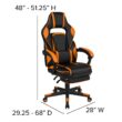 Flash Furniture X40 Black with Orange Trim Contemporary Ergonomic Adjustable Height Swivel Faux Leather Gaming Chair