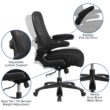 Emma + Oliver Big and Tall Black Mesh Executive Swivel Office Chair with Lumbar and Back Support