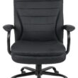 Boss Office Products Black Contemporary Ergonomic Adjustable Height Swivel Upholstered Executive Chair