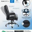 Boss Office Products Black Contemporary Ergonomic Adjustable Height Swivel Upholstered Executive Chair