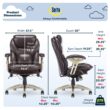 Serta Claremont Brown Bonded Leather Traditional Ergonomic Adjustable Height Swivel Faux Leather Executive Chair