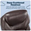 Serta Claremont Brown Bonded Leather Traditional Ergonomic Adjustable Height Swivel Faux Leather Executive Chair