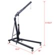 Tatayosi 2 Ton Folding Engine Hoist Cherry Picker Shop Crane Hoist Lift Heavy Duty Steel with 6 Iron Caster Wheels (Black)