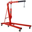 Tatayosi 2 Ton Folding Engine Hoist Cherry Picker Shop Crane Hoist Lift Heavy Duty Steel with 6 Iron Caster Wheels (red)