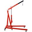 Tatayosi 2 Ton Folding Engine Hoist Cherry Picker Shop Crane Hoist Lift Heavy Duty Steel with 6 Iron Caster Wheels (red)