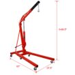 Tatayosi 2 Ton Folding Engine Hoist Cherry Picker Shop Crane Hoist Lift Heavy Duty Steel with 6 Iron Caster Wheels (red)