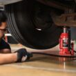 American Forge & Foundry Red 20-Ton Steel Pneumatic Bottle jack
