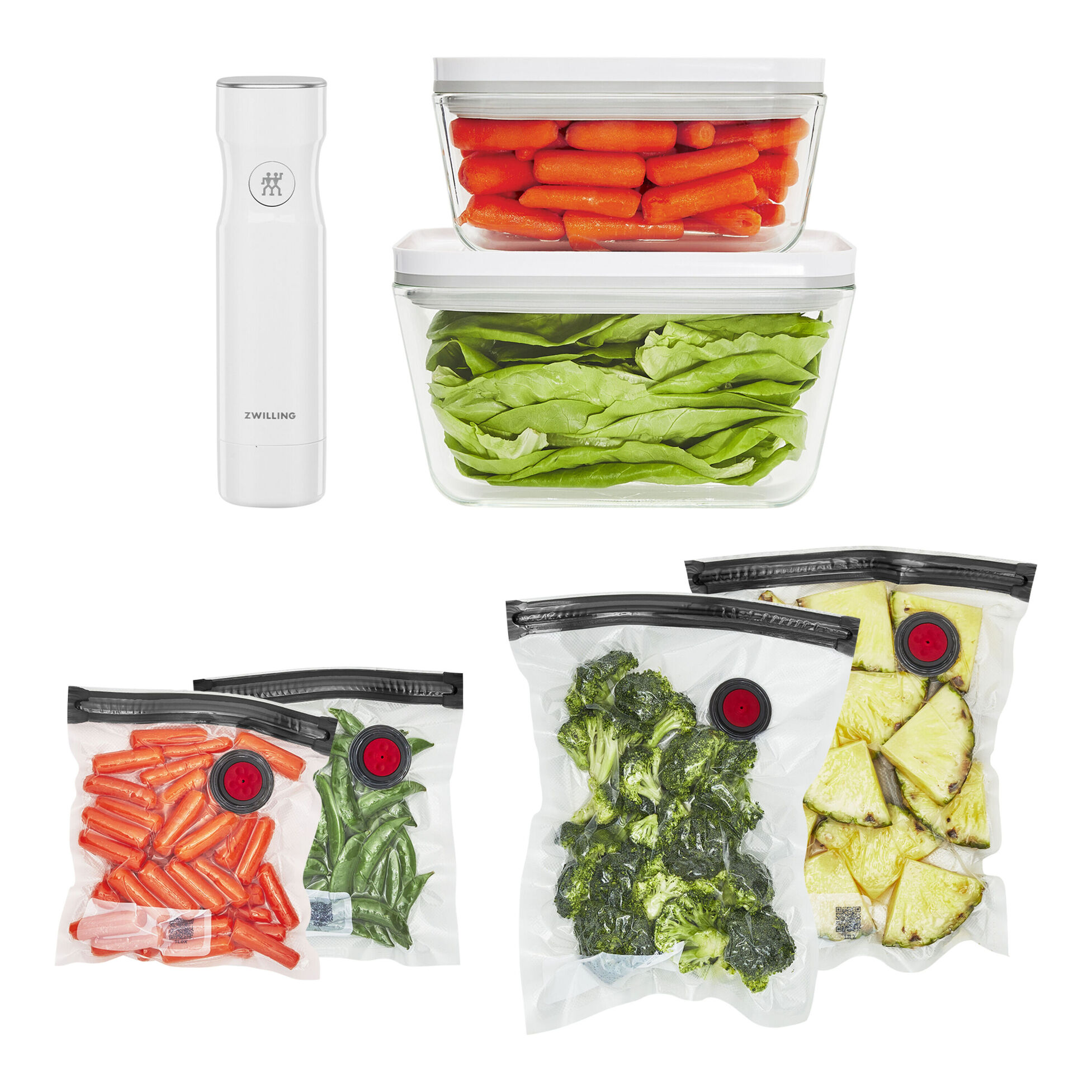 ZWILLING Fresh & Save glass / M/L Vacuum Starter Set, 7-pc ZWILLING Fresh & Save glass / M/L Vacuum Starter Set, 7-pc