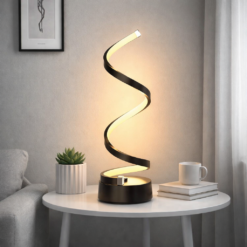 Modern Spiral LED Table Lamp – Dimmable Soft Light Desk Lamp with Adjustable Arm, Creative Minimalist Design