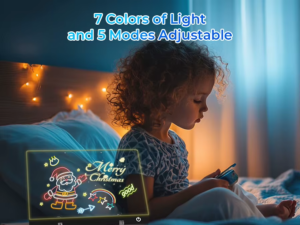 LED Acrylic Message Board Night Light with 7-Color Modes – Dry Erase Note & Drawing Board for Home or Office