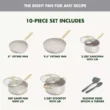 GreenPan Nova Gallery 10pc Stainless Steel and Ceramic Nonstick Champagne Handle Cookware Set