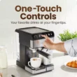 Chefman Barista Pro Espresso Maker Stainless Steel Finish: 1350W Electric Coffee Machine, Dishwasher-Safe Parts, 1.8L Capacity