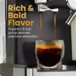 Chefman Barista Pro Espresso Maker Stainless Steel Finish: 1350W Electric Coffee Machine, Dishwasher-Safe Parts, 1.8L Capacity