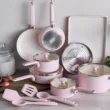 GreenPan Rio Advanced 16pc Ceramic Nonstick Cookware Set, Pink