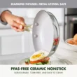 GreenPan Nova Gallery 10pc Stainless Steel and Ceramic Nonstick Champagne Handle Cookware Set