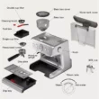 R.W.FLAME Espresso Machines with grinder, 20 Bar Professional Espresso Maker with Milk Frother Steam Wand & Removable Water Tan, Stainless Steel