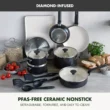 GreenPan Rio Advanced 16pc Ceramic Nonstick Cookware Set, Black