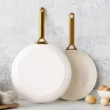 GreenPan (10" and 12") Reserve Pro Ceramic Nonstick Frypan Set, Cream