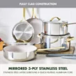 GreenPan Nova Gallery 10pc Stainless Steel and Ceramic Nonstick Champagne Handle Cookware Set