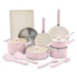 GreenPan Rio Advanced 16pc Ceramic Nonstick Cookware Set, Pink