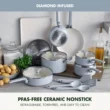 GreenPan Rio Advanced 16pc Ceramic Nonstick Cookware Set, Stardew Blue