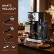 Kismile Espresso Machine 20Bar, Cappuccino Machine with Automatic Milk Frother