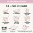 GreenPan Rio Advanced 16pc Ceramic Nonstick Cookware Set, Pink