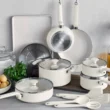 GreenPan Rio Advanced 16pc Ceramic Nonstick Cookware Set, Cream