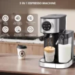 Kismile Espresso Machine 20Bar, Cappuccino Machine with Automatic Milk Frother