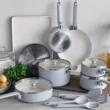 GreenPan Rio Advanced 16pc Ceramic Nonstick Cookware Set, Stardew Blue