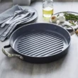 GreenPan Valencia Pro 11" Ceramic Grill Pan with 2 Side Handles Black