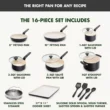 GreenPan Rio Advanced 16pc Ceramic Nonstick Cookware Set, Black