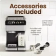 Chefman Barista Pro Espresso Maker Stainless Steel Finish: 1350W Electric Coffee Machine, Dishwasher-Safe Parts, 1.8L Capacity