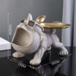 30cm Bulldog Figurine Storage Box, Resin Dog Home Decor