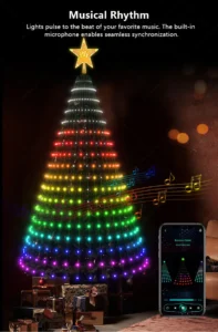 Smart RGB Christmas Tree Lights with App & Remote Control – 400 LED String Lights with Music Sync and Timer