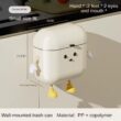Wall-Mounted Kitchen Trash Can with Lid 9L/12L – Cream Color, No-Bend Design for Food Waste & Bathroom Use