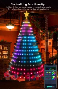 Smart RGB Christmas Tree Lights with App & Remote Control – 400 LED String Lights with Music Sync and Timer