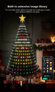 Smart RGB Christmas Tree Lights with App & Remote Control – 400 LED String Lights with Music Sync and Timer