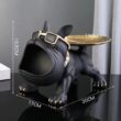 30cm Bulldog Figurine Storage Box, Resin Dog Home Decor