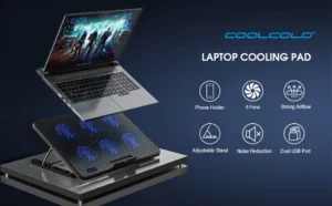 Laptop Cooling Pad for 15.6–17.3 Inch Laptops with 6 Quiet Fans